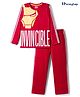 Honeyhap Marvel Single Jersey Knit Full Sleeves Night suit With Iron Man Graphics - Red