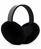SYGA Winter Plush Earmuffs with Rhinestone Headband, Elegant Warm Plush Ear Covers for Women & Girls (Black) - Diameter 14 cm