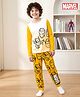 Honeyhap Marvel Single Jersey Knit Full Sleeves Night Suit With Avengers Graphics & Ombre Effect - Yellow & White