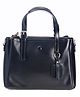 Calvadoss Women's Black Leather Structured Handheld Bag