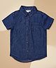 PURPLE UNITED KIDS Denim Woven Half Sleeves Solid Shirt - Blue