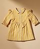 PURPLE UNITED KIDS Cotton Blend Woven Full Sleeves Abstract Printed Shirt Style Top - Yellow & White
