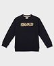 Pepe Jeans 100% Cotton Knit Full Sleeves Sweatshirt with Logo Print - Black