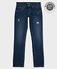 Pepe Jeans Knit Full Length Mid Rise Solid Color Jeans - Navy Blue