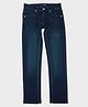 Pepe Jeans Knit Full Length Mid Rise Solid Color Jeans - Navy Blue