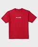 Pepe Jeans 100% Cotton Knit Oversized Half Sleeves Round Neck T-Shirt With Brand Text Print - Red