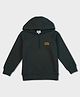 Pepe Jeans Cotton Knit Full Raglan Sleeves Hooded Sweatshirt with Logo Print - Dark Green