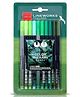 Lineplus Lineworks Fineliner Set Of 10 - GREEN