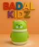 Badal Kidz Portable Adorable Animal  Baby Powder Puff with Built-in Storage - Gentle Skin Care for Newborn Face & Body- Green