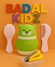 Badal Kidz Grooming Set Baby Combo| Hair Brush Comb, 1 Portable Powder Puff & A Nail Cutter- Pink, Green & Yellow