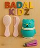 Badal Kidz Grooming Set Baby Combo| Hair Brush Comb, 1 Portable Powder Puff & A Nail Cutter- Pink, Blue & Purple