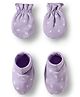 Babyhug 100% Cotton Knit Mittens & Booties Set with Airplane Print - Lavender