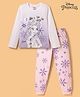 Pine Kids Disney Single Jersey Knit Full Sleeves Night Suit With Disney Princess Print - White