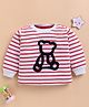 Wonderchild Full Sleeves Striped & Teddy Bear Patch Detailed Light Winter Sweatshirt - Light Melange