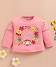 Wonderchild Full Sleeves Floral & Typography Printed Light Winter Sweatshirt - Peach
