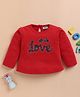 Wonderchild Full Sleeves Love Text Patch Detailed Light Winter Sweatshirt - Red