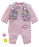 Wonderchild Full Sleeves Floral Printed Romper With Attached Bow - Light Pink