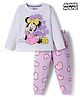 Babyhug Disney Single Jersey Knit Full Sleeves Night Suit with Minnie Mouse Graphic - Purple
