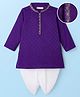EARTHY TOUCH Cotton Lurex Woven Full Sleeves Kurta Dhoti Set with Embroidery - Purple