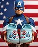 Yellow Bee Marvel Featuring Captain America Applique Detailed Perforated Slingback Clogs - Blue