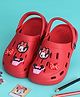 Yellow Bee Disney Mickey Mouse & Friends Featuring Minnie Mouse Applique Detailed Perforated Clogs - Red