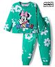 Babyhug Disney Single Jersey Knit Full Sleeves Night Suit With Minnie Mouse Print - Green