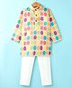Ridokidz Full Sleeves Geometric Printed & Sequins Embellished Kurta Pyjama Set - Peach