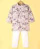 Ridokidz Full Sleeves Floral Printed Kurta Pyjama Set - Light Pink