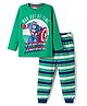Pine Kids Marvel Single Jersey Knit Full Sleeves Night Suit with Captain America Graphic & Stripes - Green