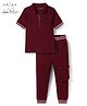Arias Cotton Knit Half Sleeves Solid Color Co-ords T-Shirt & Lounge Pant Set - Brown
