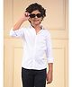 CRIMSOUNE CLUB Cotton Woven Full Sleeves Solid Shirt - White