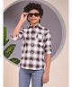 CRIMSOUNE CLUB Cotton Woven Full Sleeves Tartan Checked Shirt - Brown