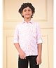 CRIMSOUNE CLUB Cotton Full Sleeves Leaves Printed Shirt - Peach