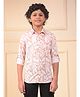 CRIMSOUNE CLUB Cotton Woven Full Sleeves Abstract Printed Shirt - Pink
