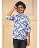 CRIMSOUNE CLUB 100% Lyocell Woven Full Sleeves Abstract Printed Short Kurta - Blue