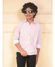 CRIMSOUNE CLUB Cotton Woven Full Sleeves Striped Shirt - Orange