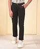 CRIMSOUNE CLUB Cotton Woven Solid Trousers - Black