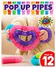 Fiddlerz Pop Tube Toy for Kids Stretchable Bendable Colorful Poppet Pipes Stress Relief Educational Toys for Boys and Girls (Pack of 12)