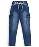 Knit N Knot Denim Woven Mild Washed Cargo Jeans - Blue