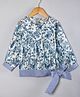 Hugsntugs Cotton Woven Full Sleeves Floral Printed Top - Blue