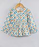 Hugsntugs Cotton Woven Full Sleeves Shell Fish Printed Top - White & Blue