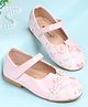 Cute Walk by Babyhug Velcro Closure Ballerina with Floral Applique - Pink