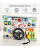 SANJARY Montessori Busy Board for Kids with Simulated Steering Wheel and LED Switches  Wooden Dashboard for Toddlers, Gift for Boys and Girls color design may vary