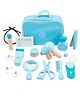 SANJARY 18Pcs Wooden Kids Barber Playset Pretend Play for kids Beauty Salon Set-Toys Preschool Toys & Pretend Barber Playset color design may vary