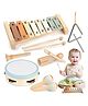 SANJARY Musical Instruments for Children Wooden Drum Set Xylophone toy for for kids color design may vary