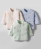 Pink Rabbit Single Jersey Knit Full Sleeves Jhablas with Space Theme Kite & Toys Print Pack of 3 - Cream Light Green & Blue