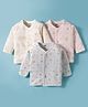 Pink Rabbit Single Jersey Knit Full Sleeves Jhablas with Animal Print Pack of 3 - Off White Light Pink & Blue