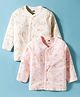 Pink Rabbit Single Jersey Knit Full Sleeves Jhablas With Animal Print Pack Of 2 - White & Pink