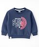 Pink Rabbit Looper Knit Full Sleeves T-Shirt with Text Graphic - Navy Blue