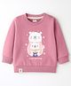 Pink Rabbit Looper Knit Full Sleeves T-Shirt with Bear Graphic - Pink
